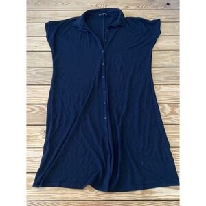 Eileen fisher Button Front Collared Dress Size Small Women’s Black